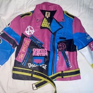 Punk Rock Themed Leather Jacket